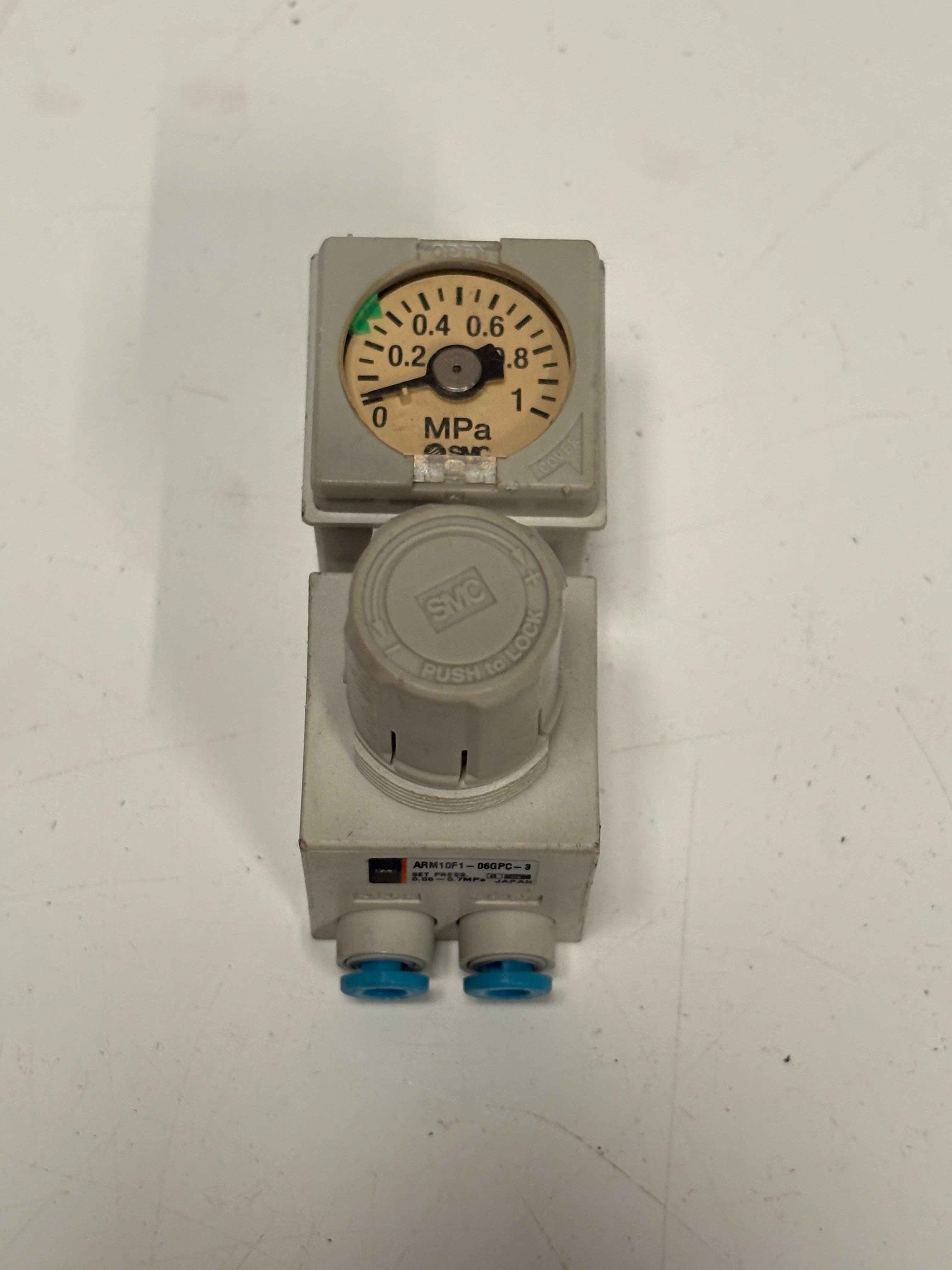 SMC ARM10F1-06GPC-3 Panel Mount Air Regulator Gauge 0.7MPa