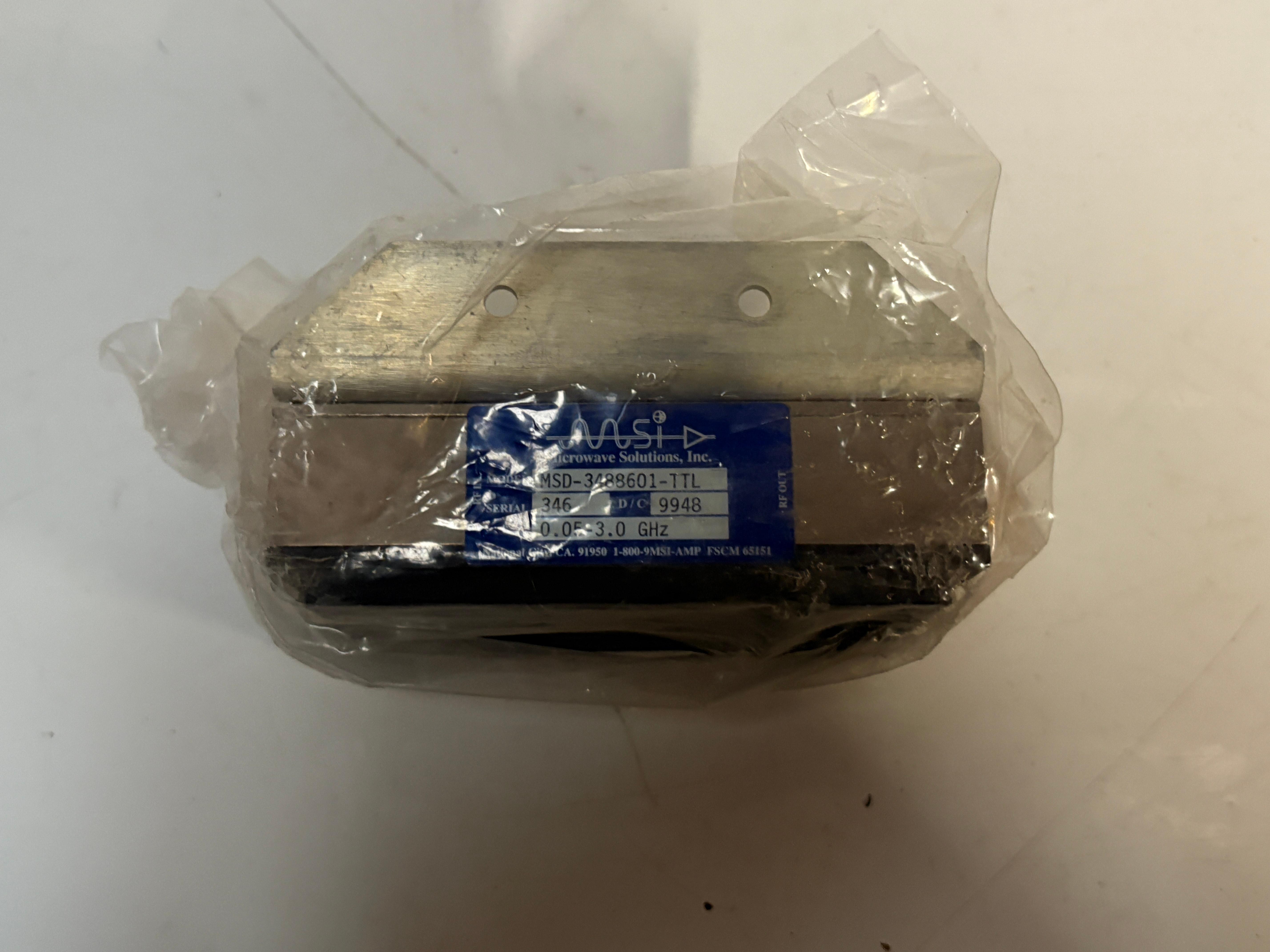 MSI MSD-3488601-TTL Microwave Amplifier 0.05-3GHz