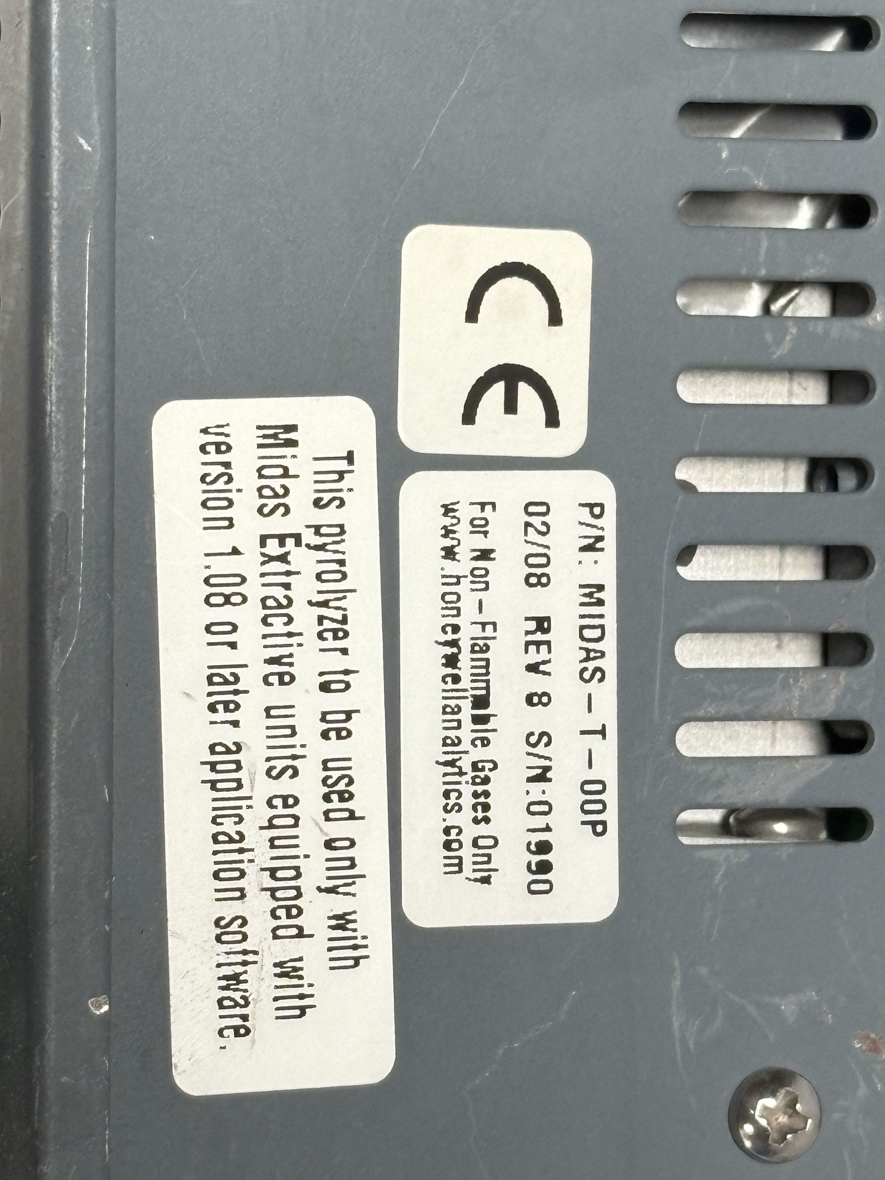 Honeywell MDA MIDAS-T-OOP Pyrolyzer Module with 7800-0072 Filter