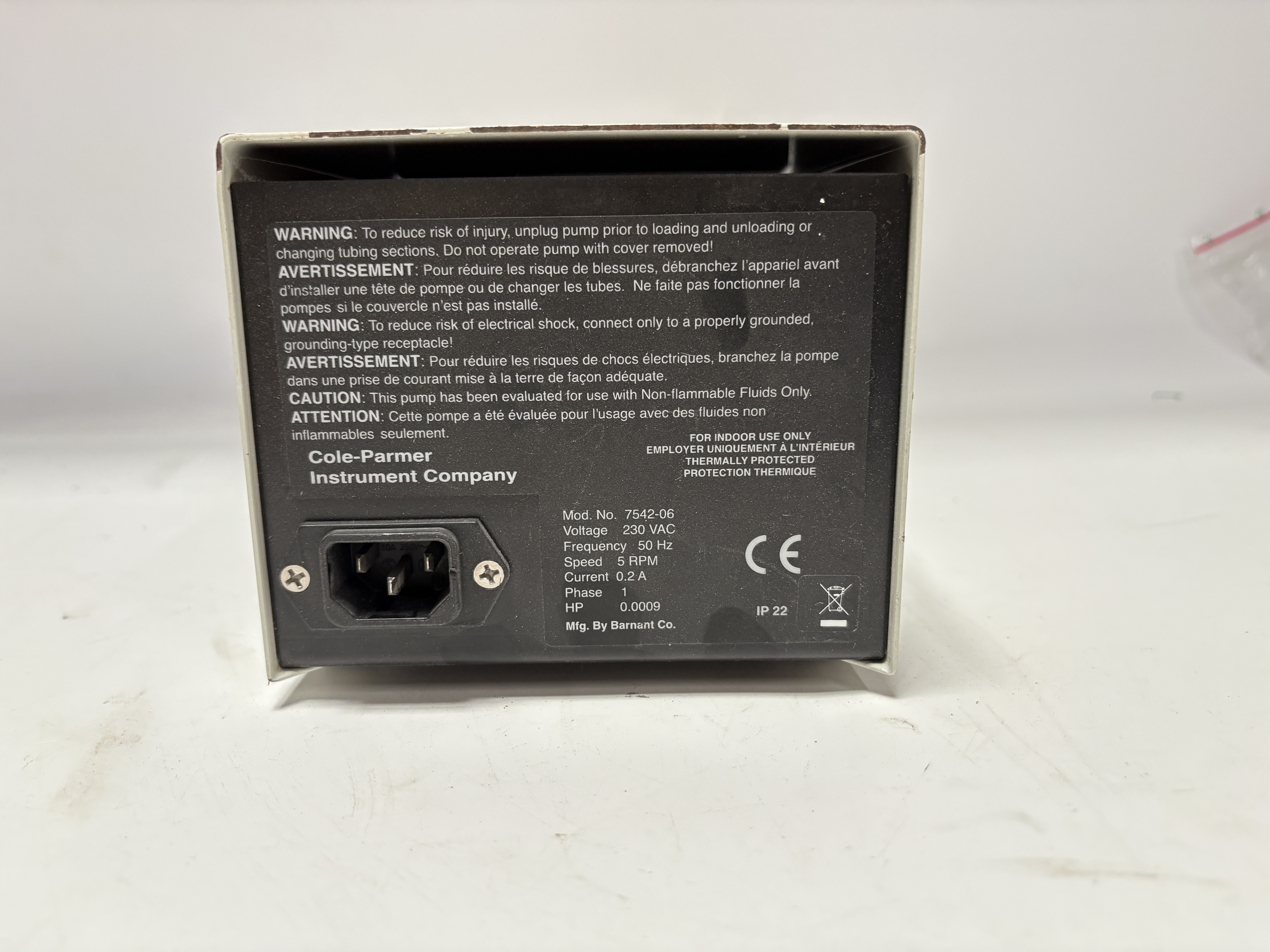 Cole-Parmer Masterflex 7542-06 Fixed-Flow Pump Drive 5 RPM